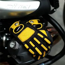 Натуральная кожа moto rcycle перчатки Желтые Черные Винтаж moto rbike перчатки Guantes moto luva de moto ciclista Размер S-2XL