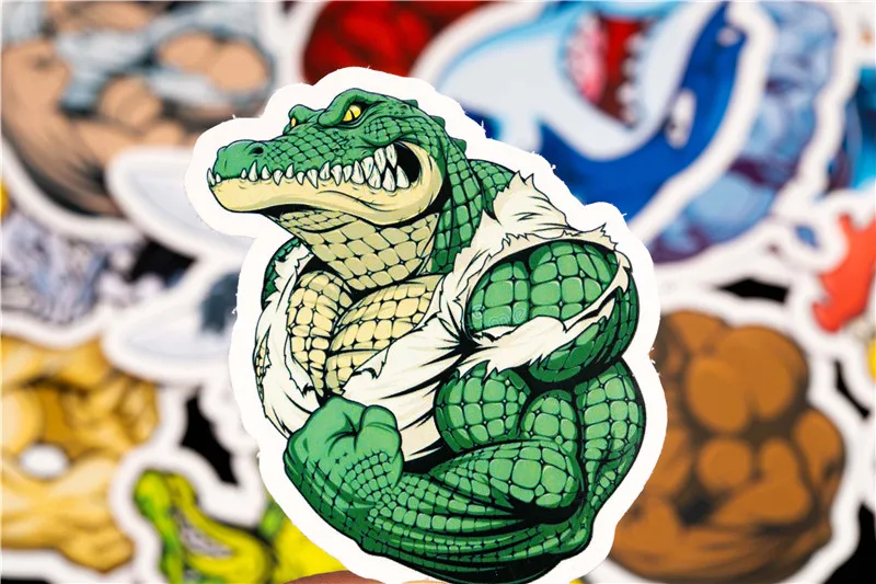 21PCS Cow Muscle Animal Cartoon Sticker Anime Graffiti Toy Sticker For Fridge Bike Laptop Luggage Guitar Skateboard Sticker (17)