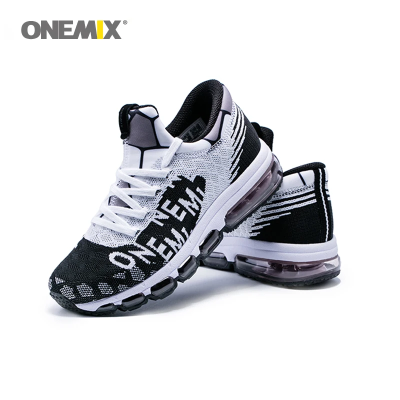 Onemix/спортивная обувь для мужчин на воздушной подушке, легкие кроссовки с трикотажной сеткой, амортизирующие кроссовки для бега на открытом воздухе, прогулочная обувь