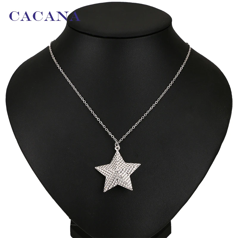CACANA Necklace 2 Colors Star Pendant Necklaces For Women Chokers Necklace Wholesale Jewelry Bijouterie N35