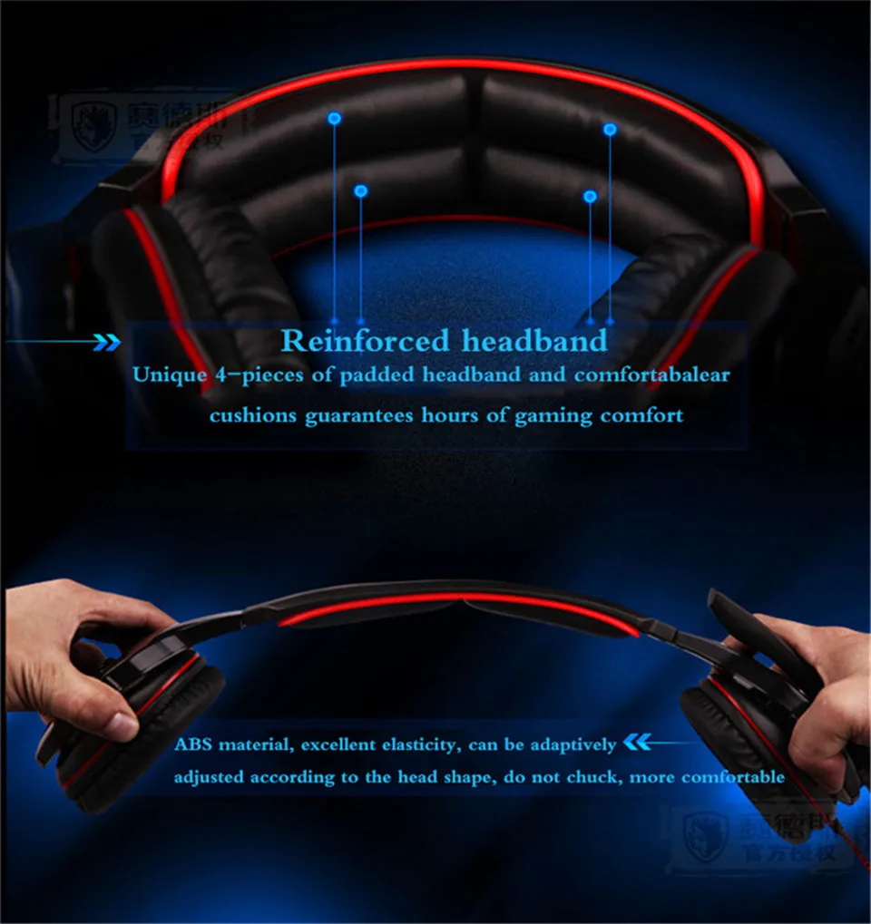Sades SA-903 Gaming Headset Best casque 7.1 Surround Sound USB Wired Headphones with Microphone Volume Control for PC Gamer (3)