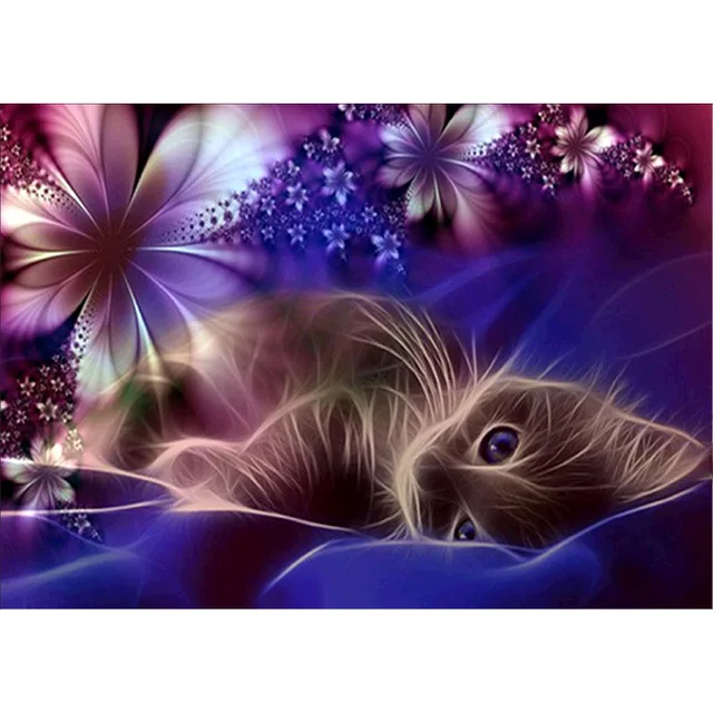 

3D Diamond embroidery 5d diy diamond Painting Cross Stitch kits cat animal Mosaic pattern arts and crafts gift