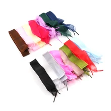 1 пара ширина 2,5 см 110 см модные шнурки женские шнурки плоская шелковая атласная лента обувь теннисные туфли с кружевами спортивная обувь кружевной бант