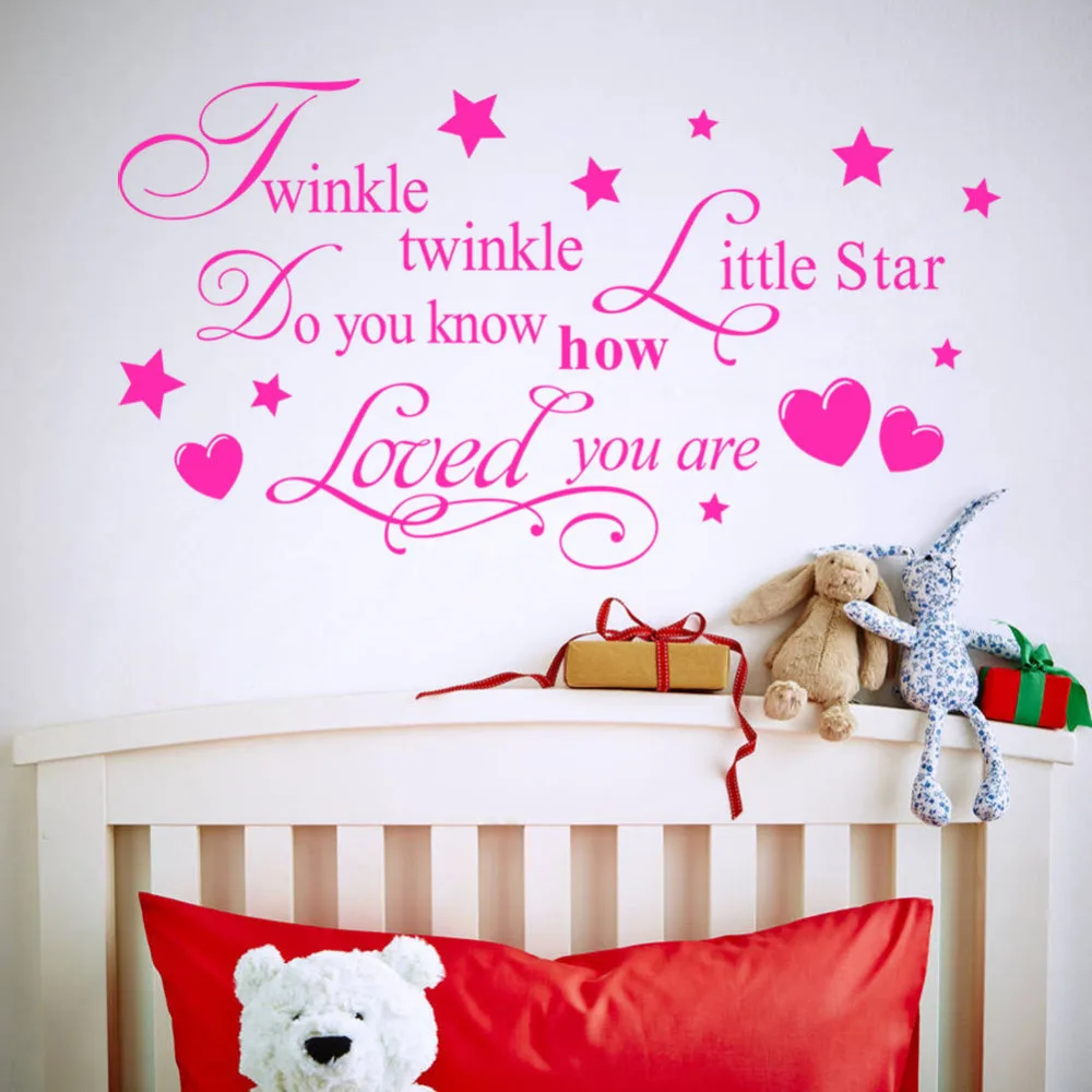 

twinkle twinkle little star lettering words love kids boys girls children bedroom baby nursery vinyl wall stickers art