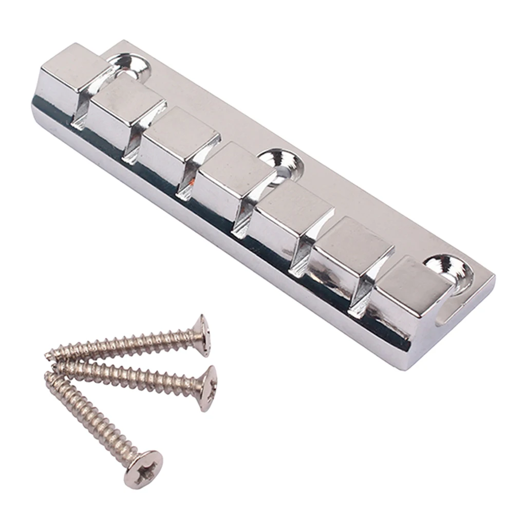 Metal 6 String Guitar Bridge Stopbar Tailpiece with Mounting Screws for Electric Guitar Replacement Parts Accessories