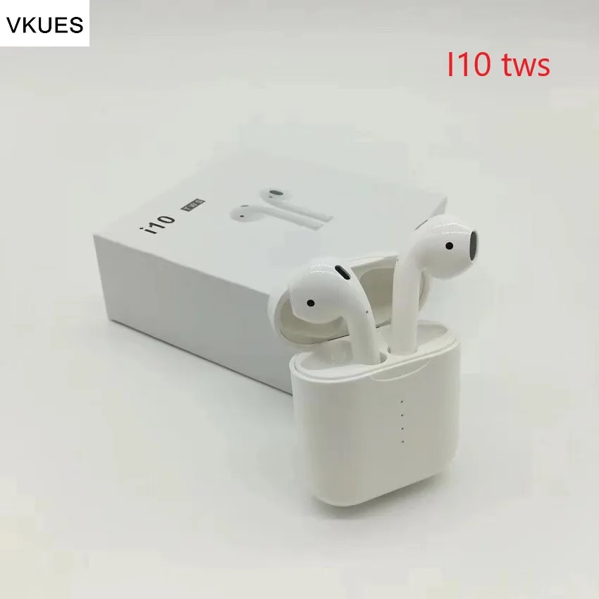 

New i10 TWS Double Mini Airpod Wireless Bluetooth Earphone Earbuds With Wireless Charging Box Mic Type-c Port For Iphone Xiaomi