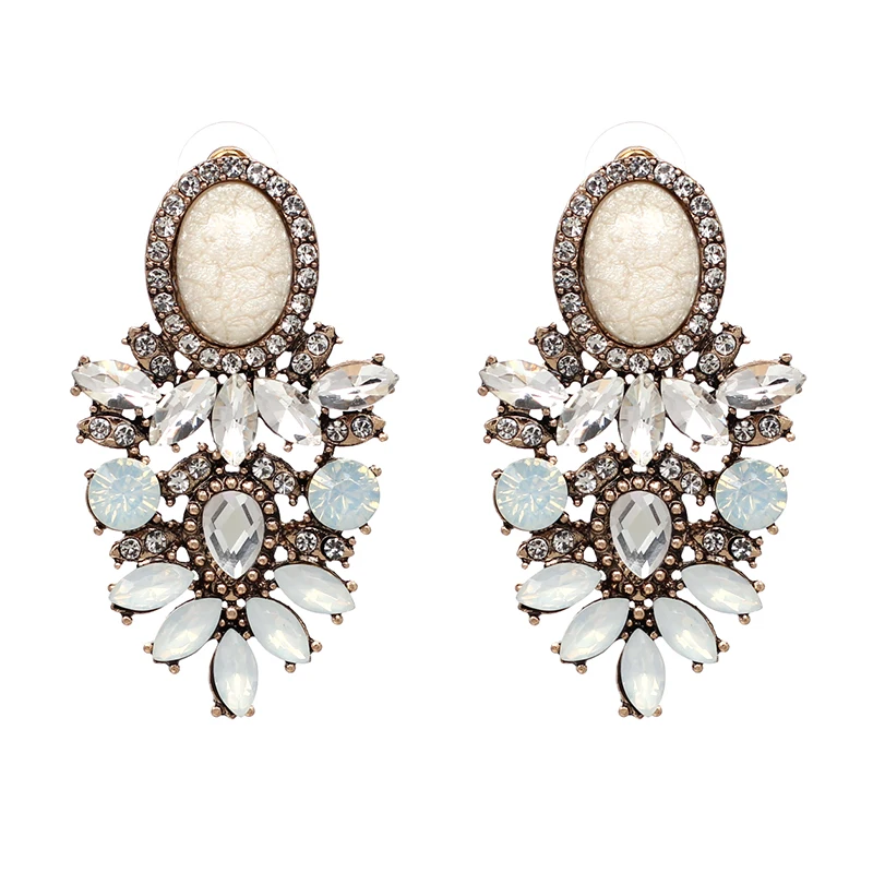 

10 Colors New Arrival Wholesale Good Quality Big Crystal Earring 2017 New Statement Fashion Rhinestone Earrings For Women