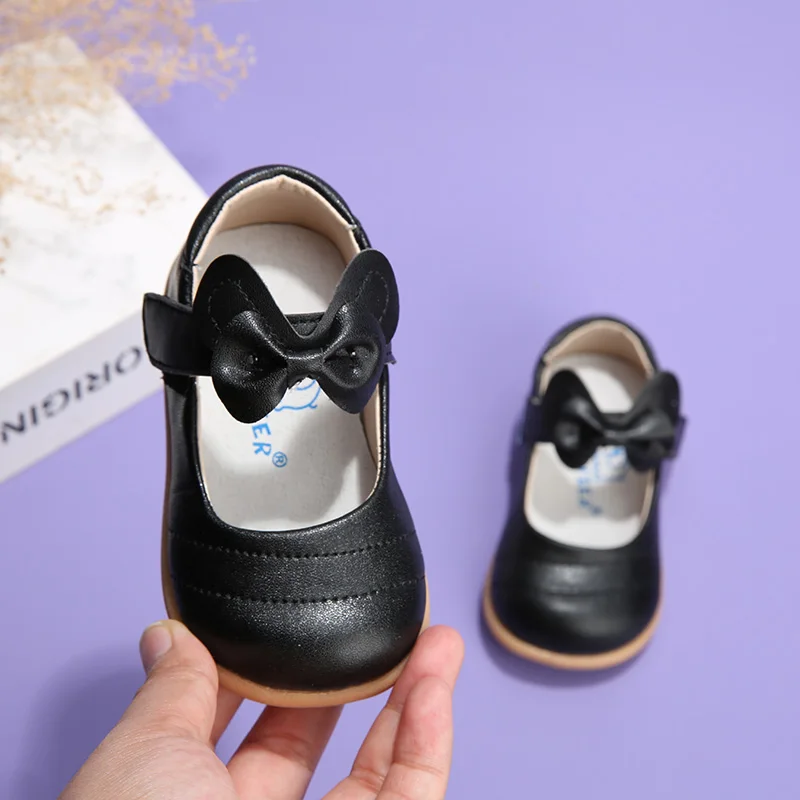 

Finil girl Korean version of the shoes 1-3-5 years old baby princess shoes bow toddler shoes spring soft sole shoes