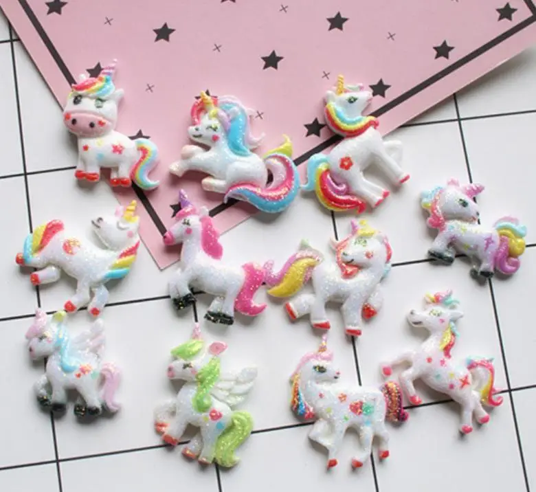 Оптовая продажа животных случайный Блеск Блестящий Kawaii плоский задник из смолы