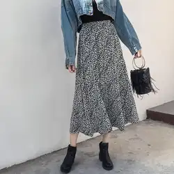 Новая мода лето длинные юбки женские 2019 Высокая талия Harajuku леопардовые юбки корейский уличная Женская юбка jupe женские юбки