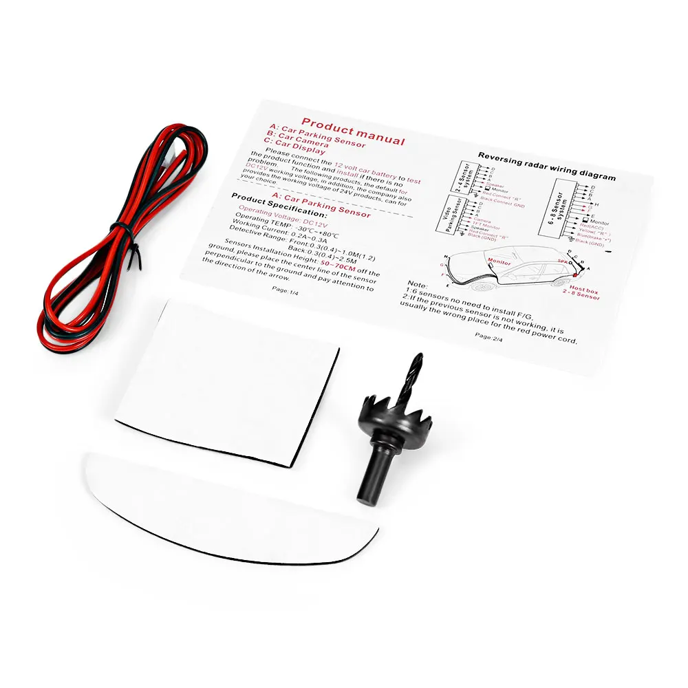 Universal Car Parking Sensor Reversing Radar Distance Detection Digital Display Anti-Freeze Rain Proof Durable Parking Sensor