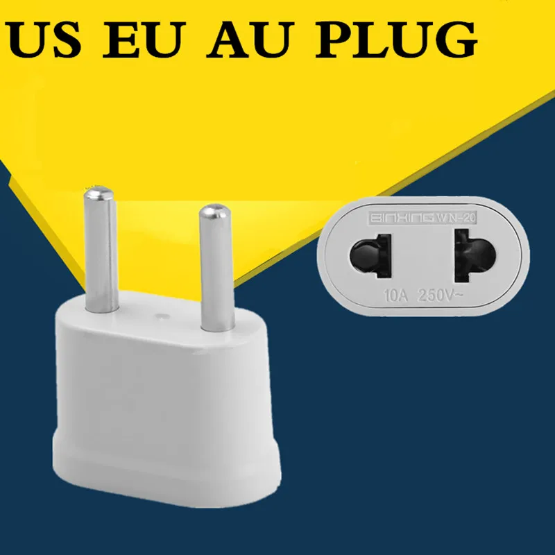 

1pc US To EU Plug Power Adapter White Travel Power Plug Adapter Converter Wall Charger