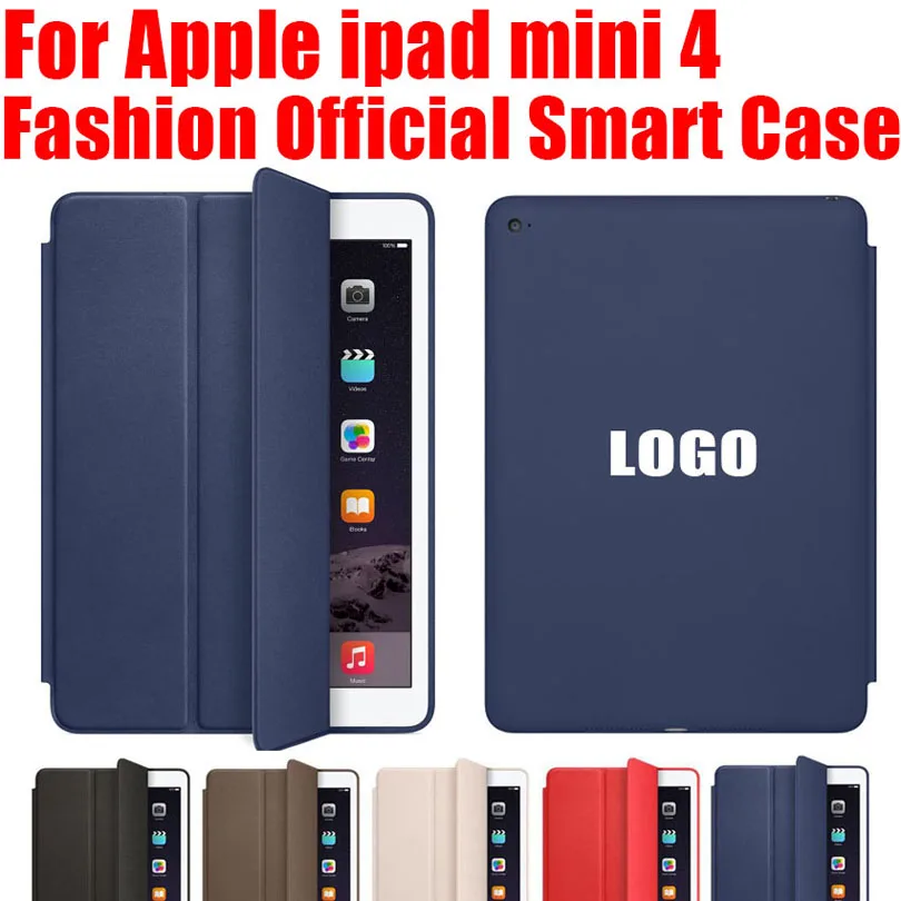 

20pcs/Lot EMS Free Official Smart Case For iPad mini 4 3 2 PU Leather Ultra thin Smart Cover for Apple ipad mini 4/3/2 IM404