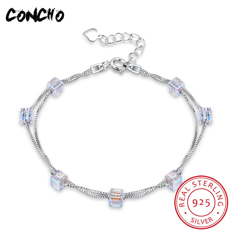 

Concho Jewelry 925 Sterling Geometric Shape Bracelet for Women Anniversary Trendy Gift 2018 Concho Jewelry Original Charms