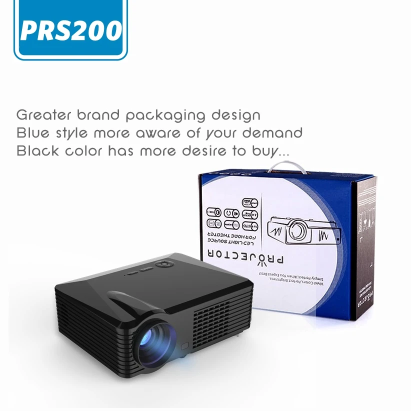 1080p LED Portable Projector S200 5500 Lumens Home Theatre Beamer 800*480p 2*HDMI and USB Ports for Video Game Outdoor Camping |