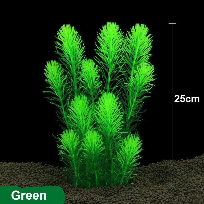 Новое пластиковое искусственное растение, украшение для аквариума, украшение для аквариума, декоративное водное растение, украшение для травы, 11 см-27 см, 12 видов стилей на выбор - Цвет: Зеленый