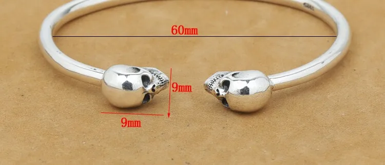 Ручной работы Тайский 925 Серебряный Череп Браслет винтажный череп из серебра браслет со скелетами