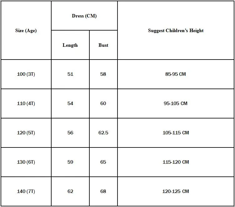 size chart