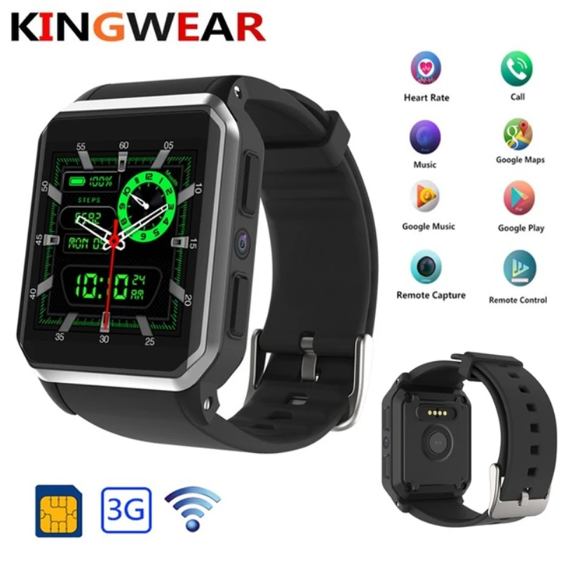 

KingWear KW06 Smartwatch Phone 1.54 inch Android 5.1 Quad 8GB ROM 3G Gps Sedentary Reminder Remote Camera Heart Rate Monitor