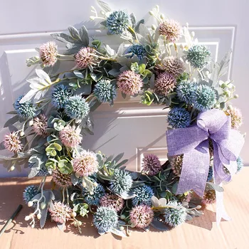 

Artificial Hydrangea Flower Wreath Home Garden Front Door Walls Window Hanging Fake Flower Garland for Wedding Decoration Floral