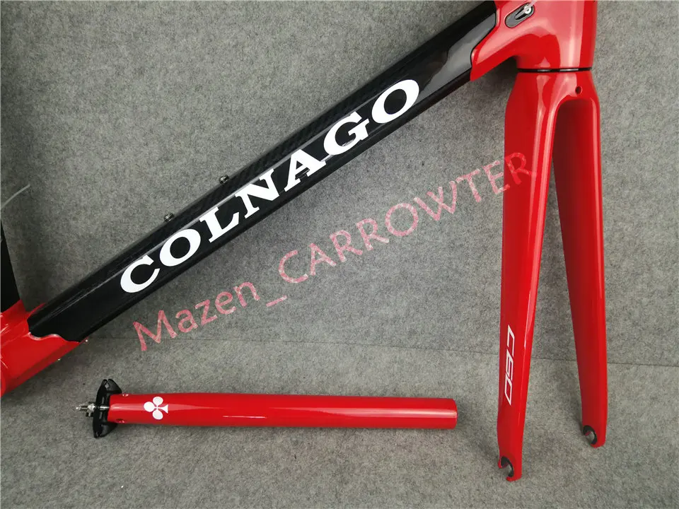 T1000 3K полностью глянцевый черный красный Colnago C60 углеродная дорожная рама