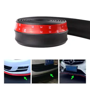 

2.5M x 6CM Car Front Bumper Lip Splitter Body Spoiler Protector Rubber Universal Bumper Strip Kit