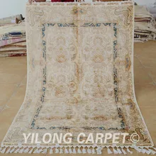 Yilong 4,3 'x6. 5' турецкий ковер бежевый ручной работы vantage тонкие восточные ковры(1720