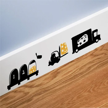 

funny mouse ship cheese wall stickers kitchen room home decorations diy vinyl decals animal mural art