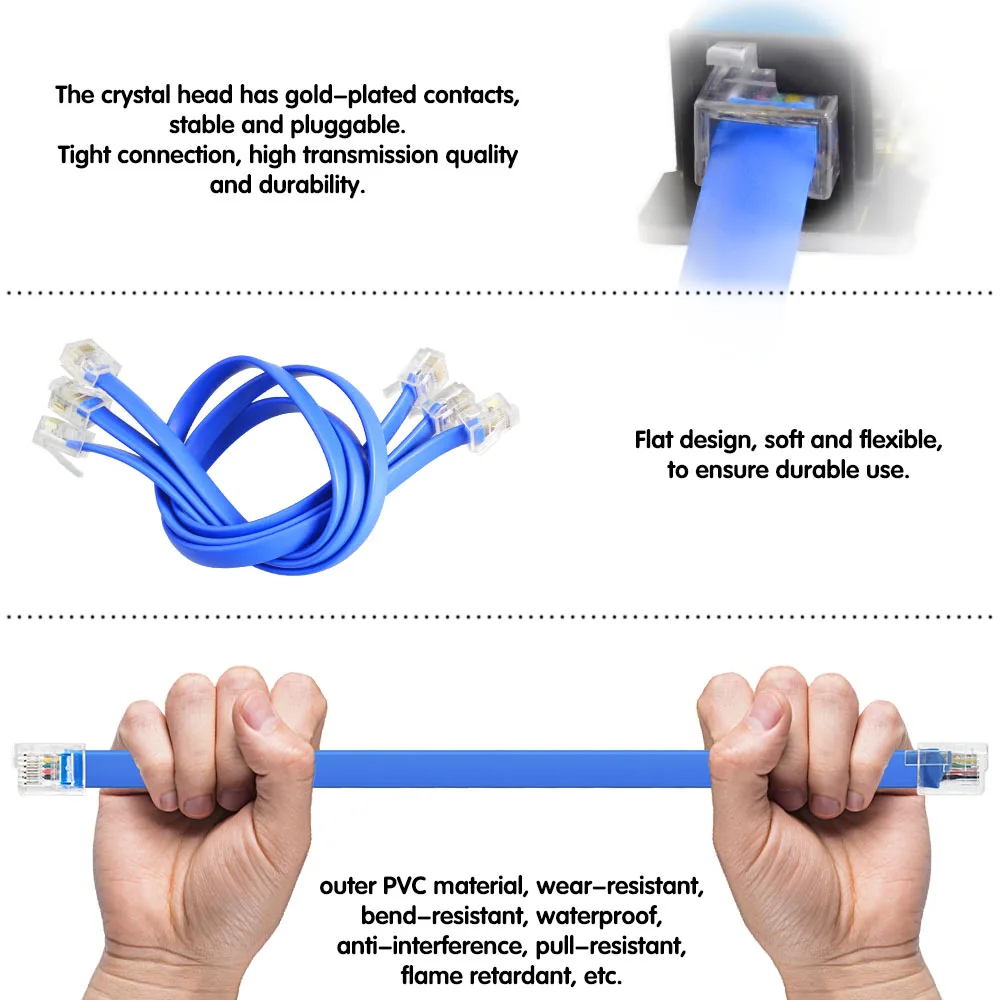 Новинка! 5 шт. 30 см синий RJ11 Легко Подключаемый соединительный кабель с кристальным портом для легко подключаемой платы/Легко Подключаемый датчик