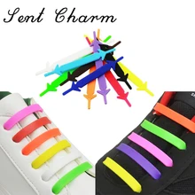 SENTCHARM модные креативные дизайн шнурки без завязок для мужчин для женщин Дети эластичные силиконовые стрелки обуви кружево спортивная обувь 13 цветов