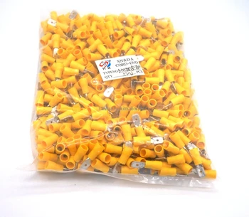 

500pcs Yellow AWG16-14 Insulated Ring Terminal Connector MDD5.5-250