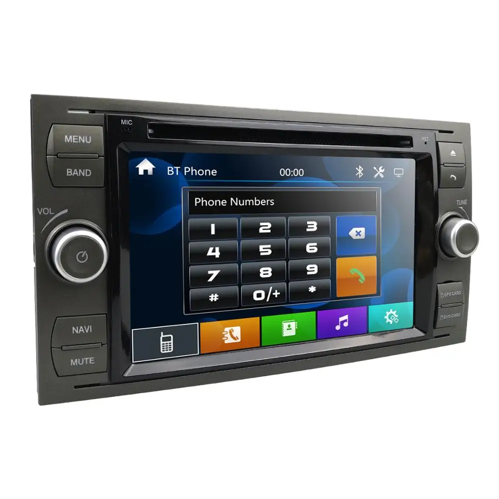 Top HIZPO 7" Car DVD Player For Ford Focus/Mondeo/Transit/C-MAX/Fiest GPS Navigation Radio DAB+ Steel wheel control Camera DVR OBD2 3