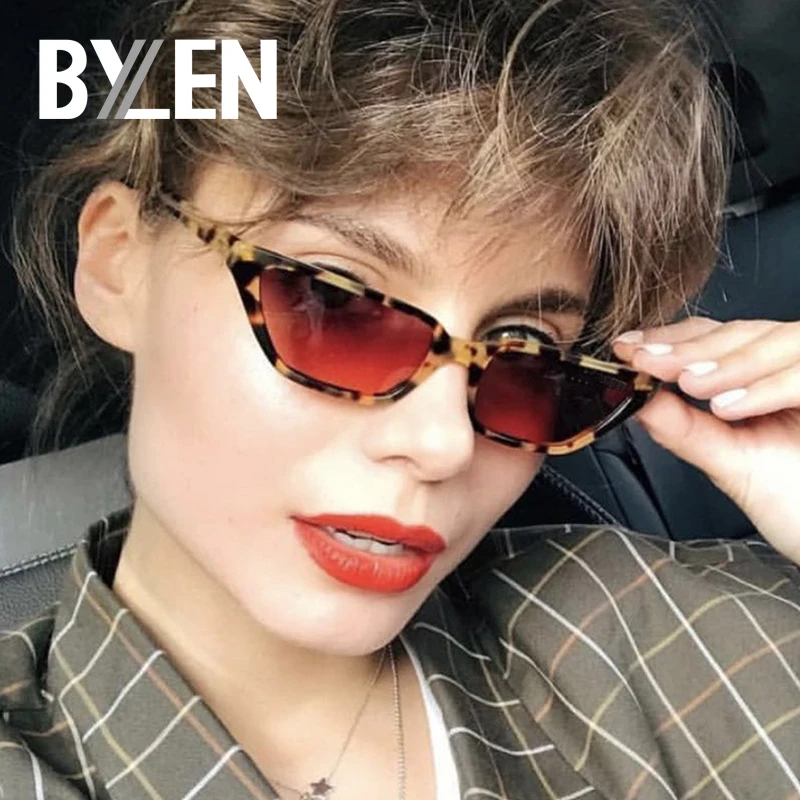 

2019 Fashion Sunglasses Women Small Cat Eye Sun Glasses Vintage Cute Brand Transparent Flat top Cheap Sunglasses UV400