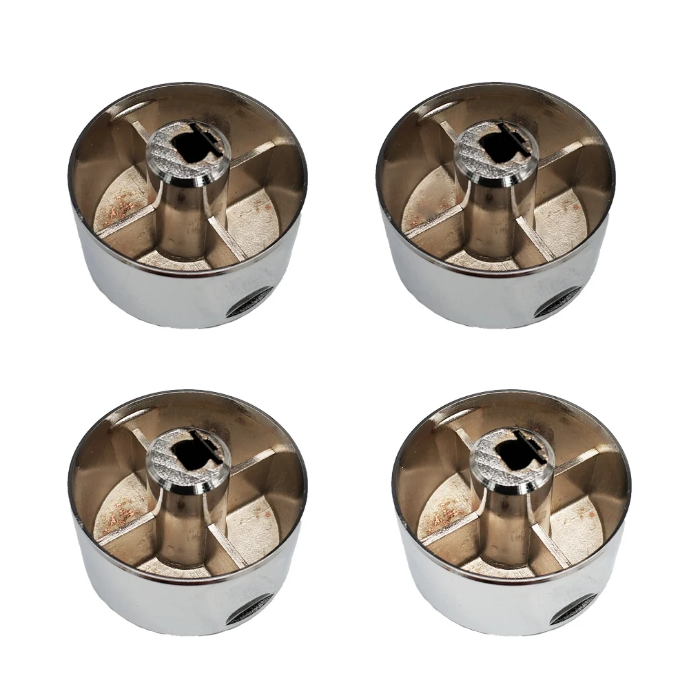 4PCS Rotary switch gas stove parts gas stove knob zinc alloy round knob with chrome plating for gas stove