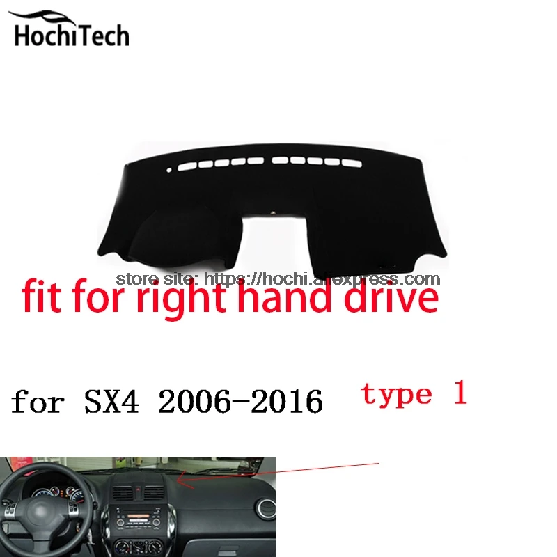 For Suzuki SX4 06 16 right hand drive dashboard mat Protective pad black Red car styling