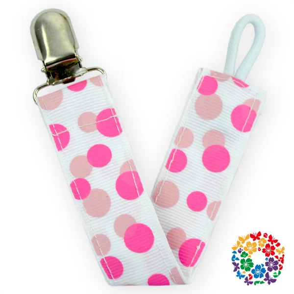 Baby Ribbon Soother Pacifier Clip Holder With Organic Metal Baby Teether,Newborn