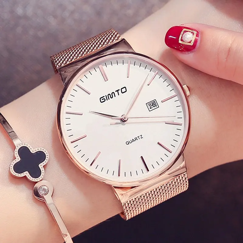 Luxury Elegant Lady Watches Fashion Simple Stylish Rose Gold White Casual Dress Female Wristwatch GIMTO Brand Ultra Thin Clock Luxury Elegant Lady Watches Fashion Simple Stylish Rose Gold White Casual Dress Female Wristwatch GIMTO Brand Ultra Thin Clock