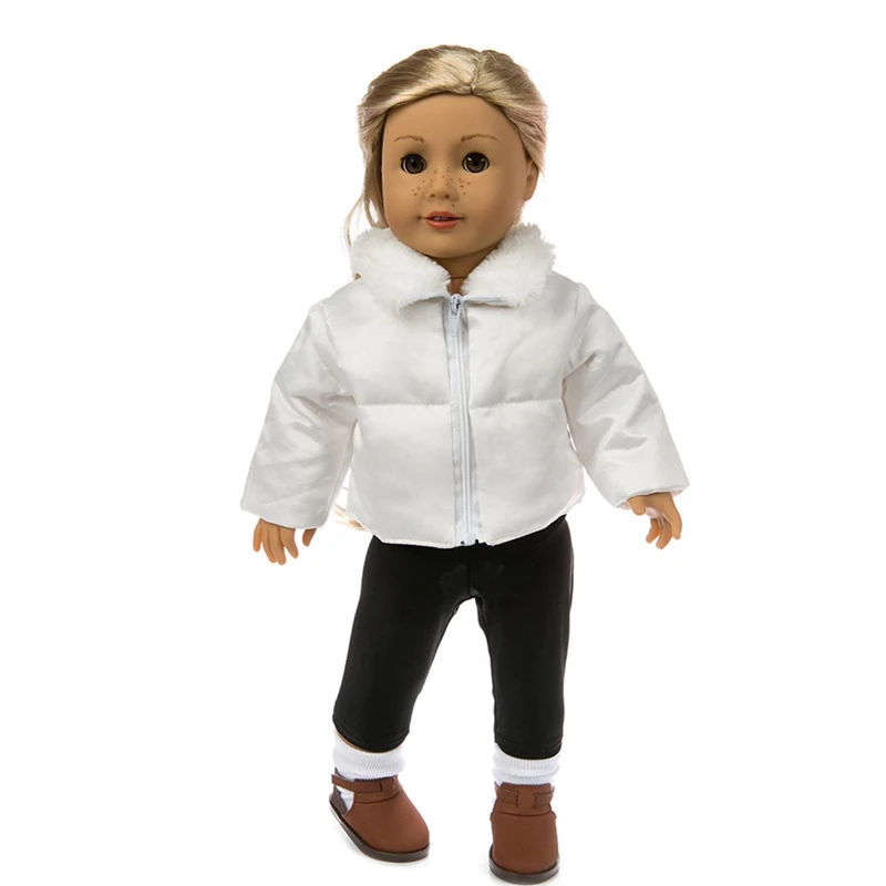 2 шт./компл. аксессуары для кукол белый пуховик подходит для дюймов 18 дюймов Кукла пальто одежда Best подарок девочки игрушки детей - Цвет: 1set
