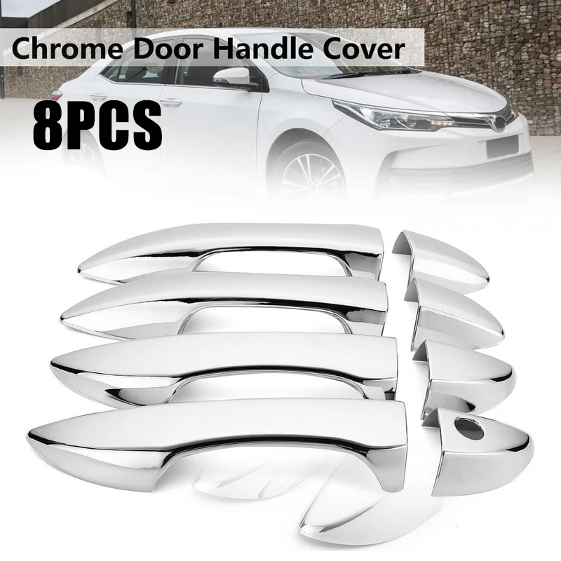 JXLCLYL 8pcs/set Chrome Side Door Handle Cover Trim For  Corolla 2014-2017