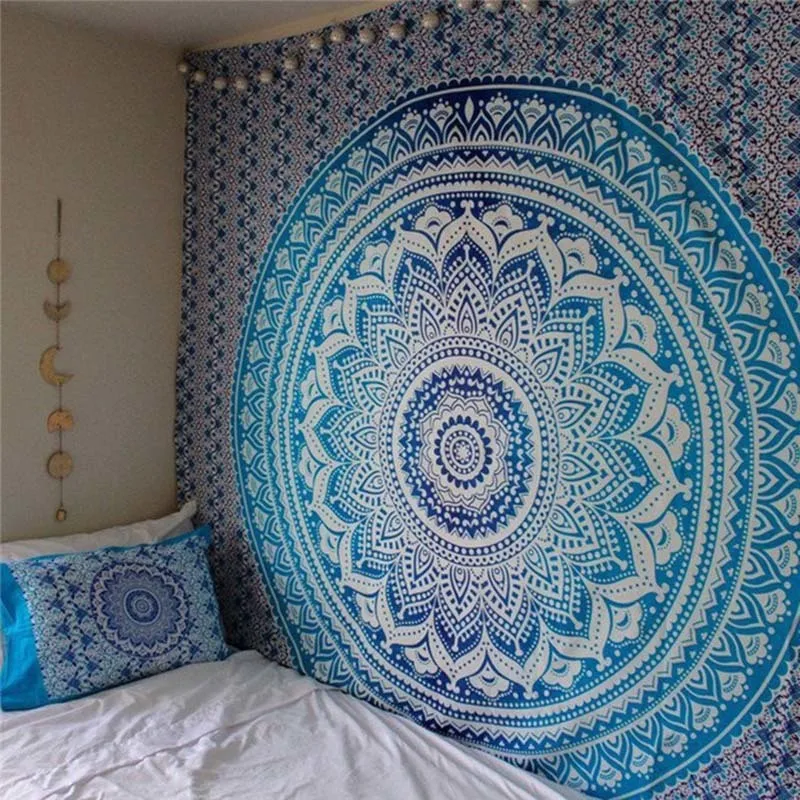 Indian Bohemian Mandala Tapestry Wallpaper Hanging Sandy Beach Throwing Carpet Camping Tent Travel Yoga Mattress Mandala - Цвет: 6