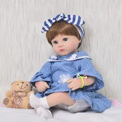 17 дюймов Реалистичная bb Reborn Baby Doll мягкий корпус силиконовый винил bebes reborn кукла подарок игрушки для детский приятель оптовая продажа