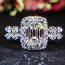 Винтажные большие квадратные кольца из чистого циркония женские серебряные кольца с камнем роскошные новые модные стильные подарки на день рождения