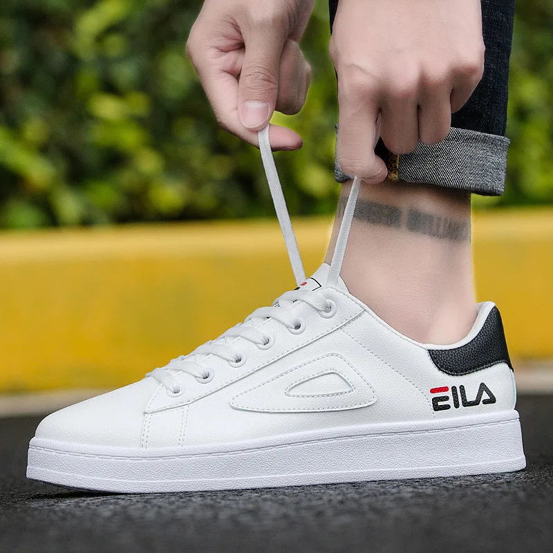 

Men Shoes Spring Autumn Zapatos De Hombre Tenis Masculino Adulto PU Leather Casual Shoes Lace Up White Letter Youth Men Loafers
