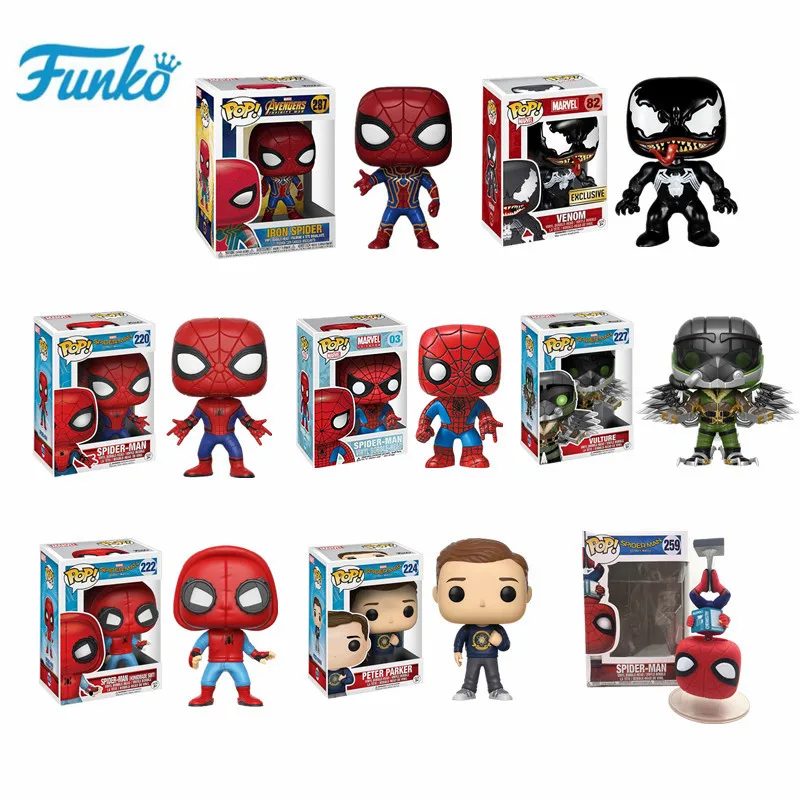 Экшн фигурка паука Funko POP #222 #259 #220 Человек паук #82 Веном поп анимация коллекционные