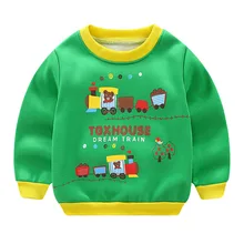 Новинка Детская Толстовка для малышей хлопковые толстовки с длинными рукавами и рисунком для малышей плотная теплая верхняя одежда для малышей, осенне-зимняя одежда