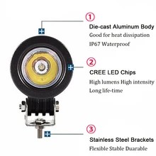 Best Price ECAHAYAKU 10w Led Work Light Round Driving Spot Flood Lamp 2 Inch 12V Car Auto SUV ATV 4X4WD Offroad Motorcycle Truck Headlight Best Price ECAHAYAKU 10w Led Work Light Round Driving Spot Flood Lamp 2 Inch 12V Car Auto SUV ATV 4X4WD Offroad Motorcycle Truck Headlight