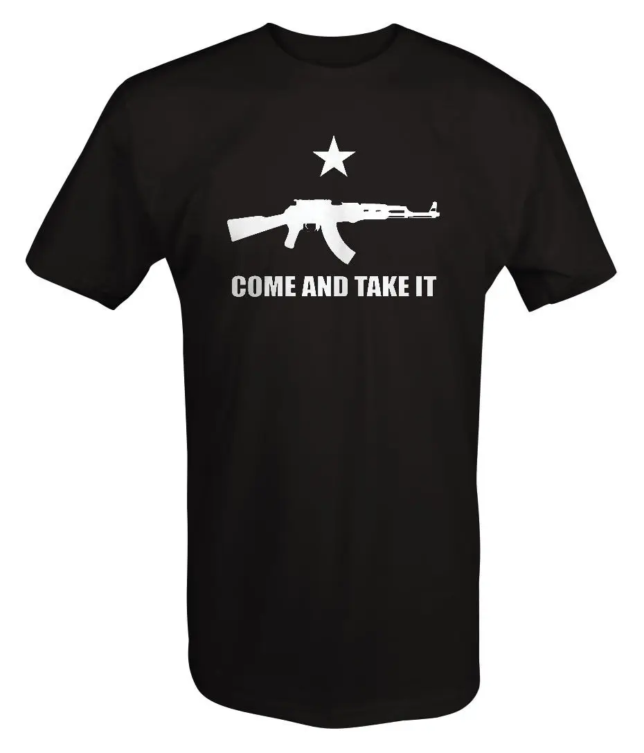 

2018 Hot Sale Super Fashion Come and Take It Molon Labe Star AK47 Gun Rights T Shirt Men Clothing Plus Size