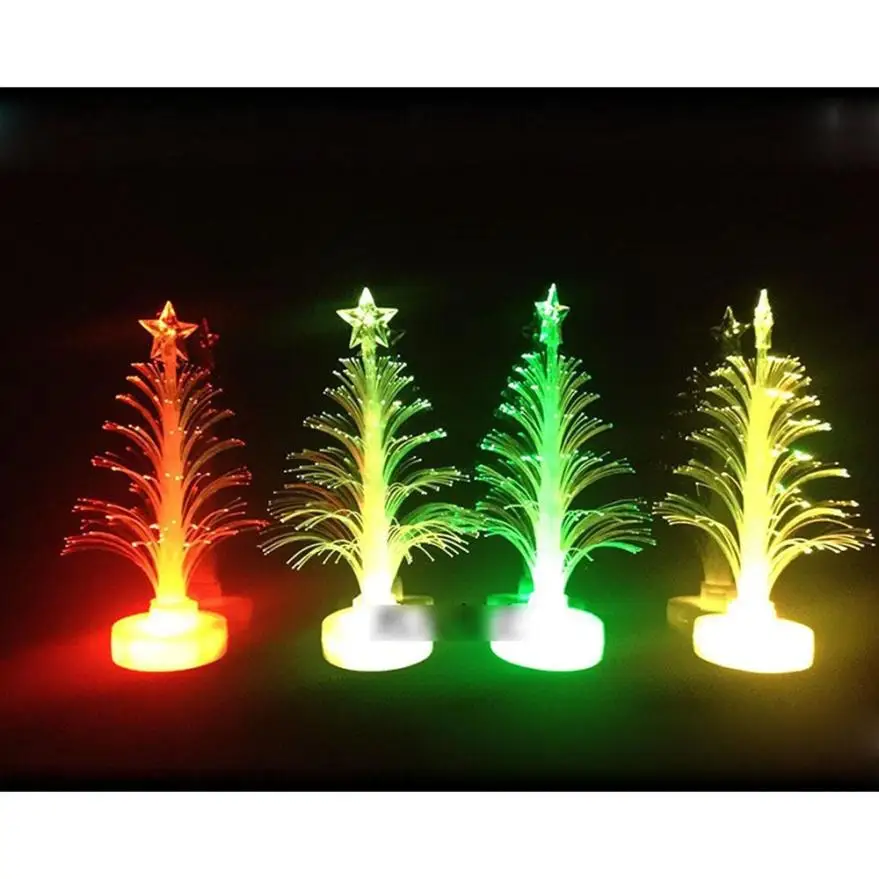 Рождественская елка настроение пластиковые рождественские игрушки деревья настольные украшения меняющие цвета яркий свет, LED Payty орнамент F1229