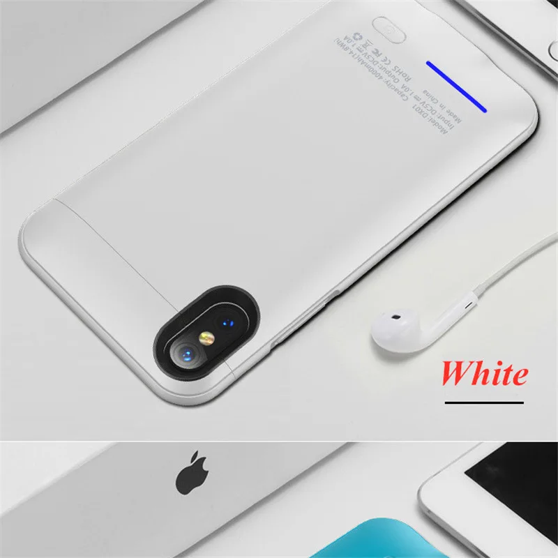 4000 мАч Расширенный чехол для аккумулятора телефона для iPhone X Магнитный чехол для зарядного устройства для iPhone XS портативный внешний аккумулятор чехол - Цвет: White For X XS