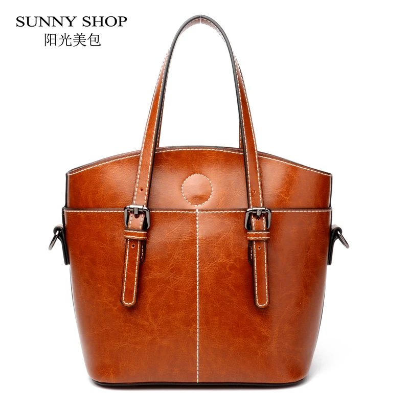 

SUNNY SHOP Luxury Handbags Women Bags Designer Bags For Women 2017 Genuine Leather Handbags Vintage Shoulder Bag Skin Cowhide
